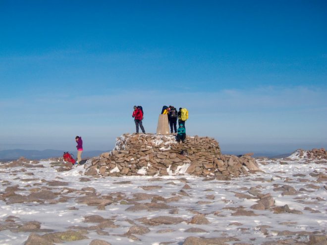 The busy summit of Ben Macdui