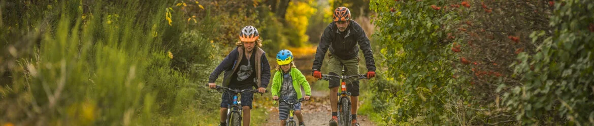 Family Cycling In Deeside