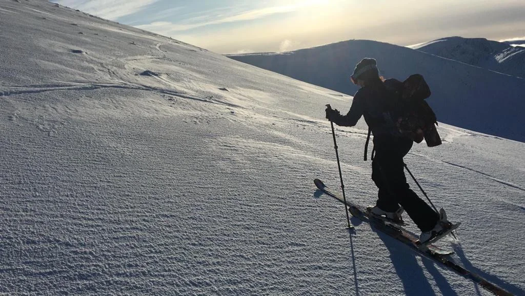 Lesley McKenna ski touring in the Cairngorms 