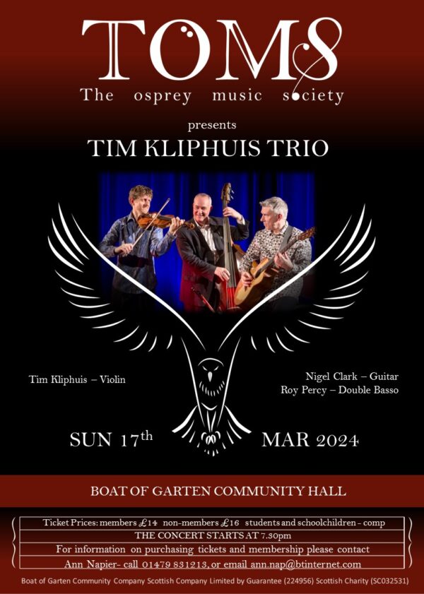 TOMS Concert with the Tim Kliphuis Trio
