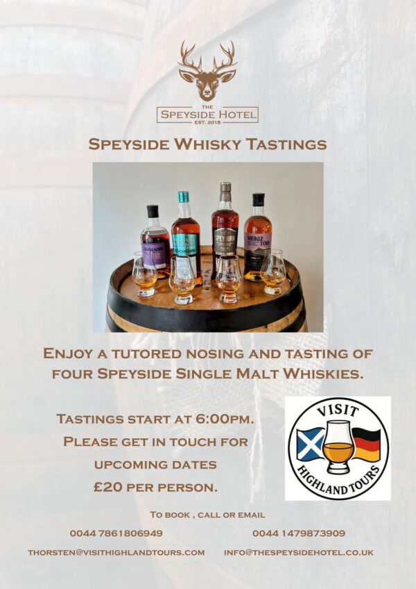 Speyside Whisky Tastings at The Speyside Hotel with Visit Highland Tours
