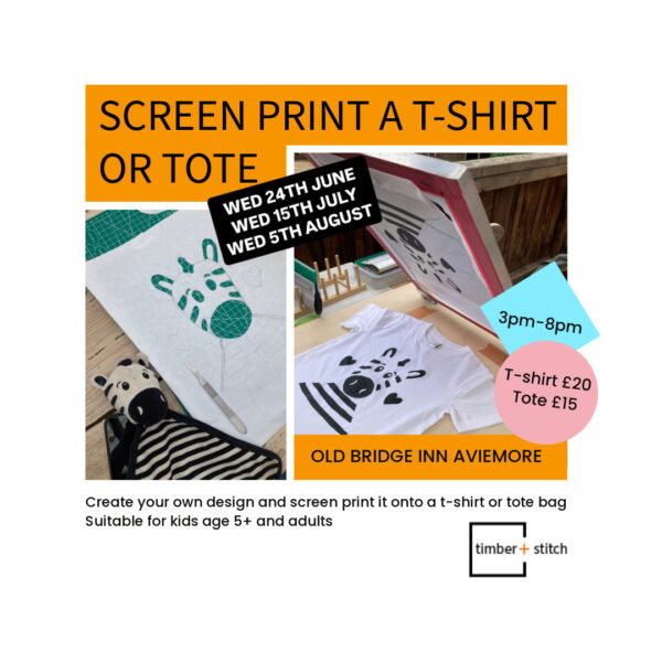 Screen Print your own tshirt or tote bag